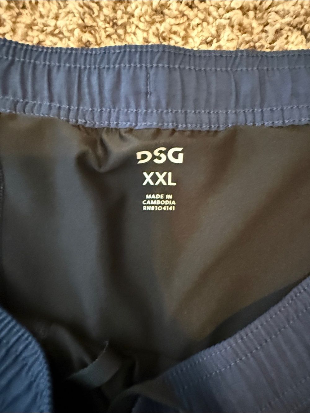 XXL Never worn!! DSG Navy Blue Athletic 2-in-1 Running Shorts with Black Liner - Picture 2 of 3